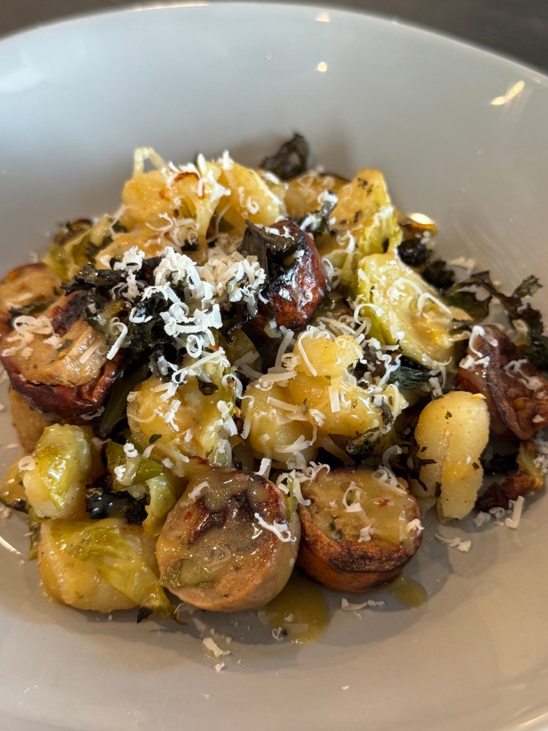 Sheet Pan Chicken Sausage, Brussels Sprouts &&nbsp;Gnocchi