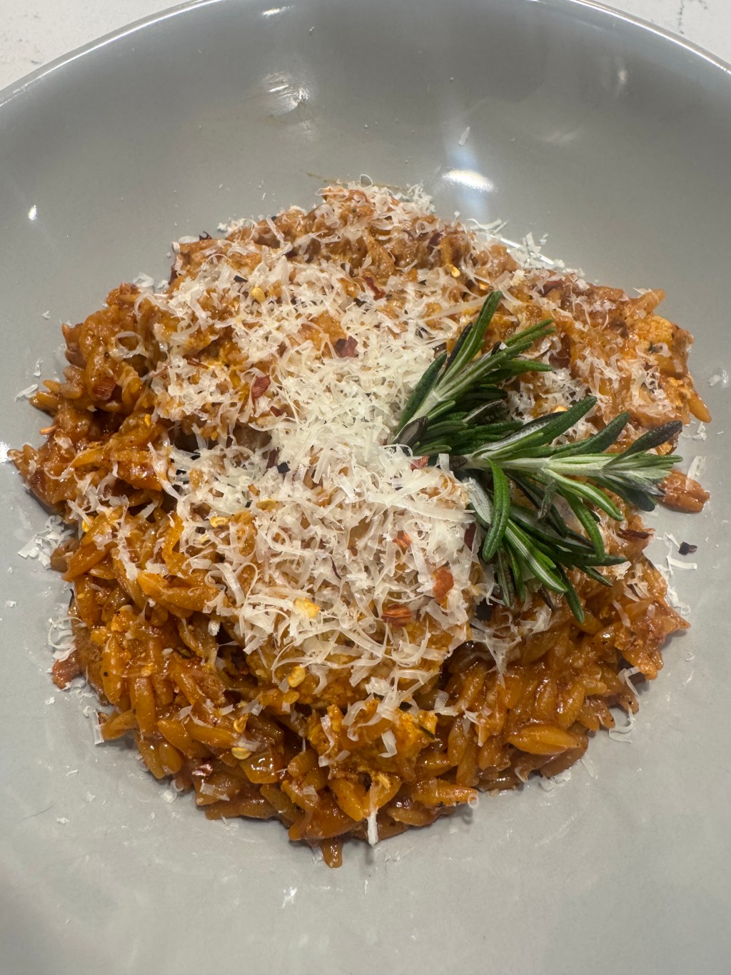 Orzo with chicken meatballs