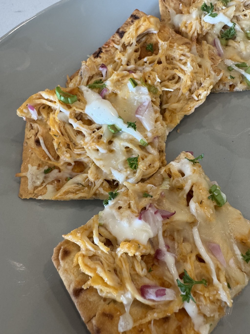 Healthy Buffalo Chicken Flatbread