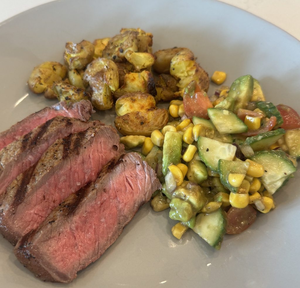 Steak Bowl with Crispy Smashed Potatoes & Corn&nbsp;Salad